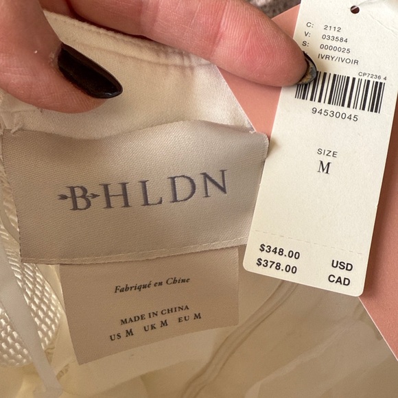 NWT Anthropologie BHLDN Strapless Satin/Tulle-Skirt Tea Length Dress Medium - Picture 3 of 16